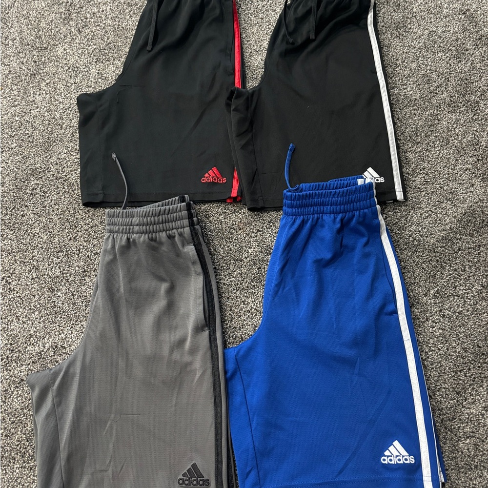 Adidas Kids' Boys Shorts - Black, Gray, Blue Size Medium (10-12)